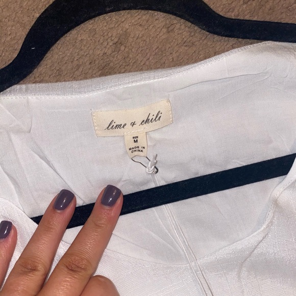 Lime and Chili Size Medium White Dress - Picture 3 of 5